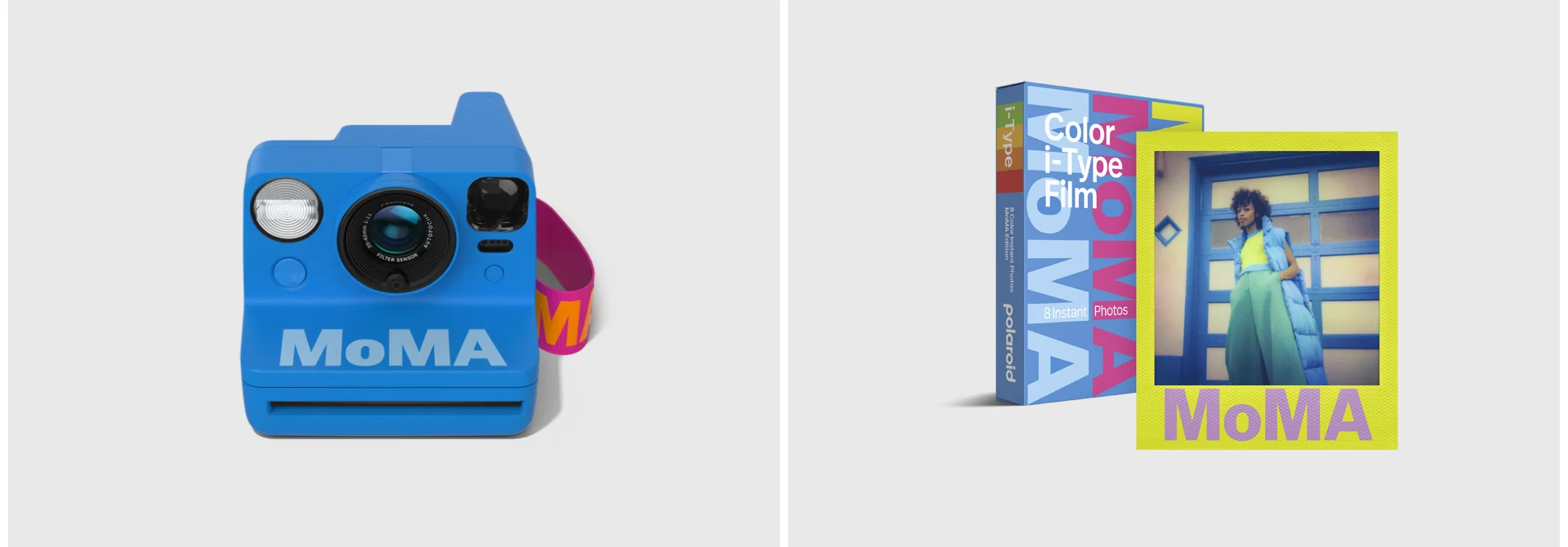 Polaroid Now Generation 3 Instant
Camera e Polaroid i-Type Color Film — MoMA Edition